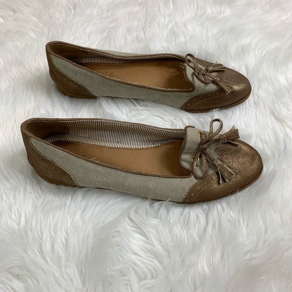 Sperry‎ Harper Linen Bronze Shoes – Size 9 - Picture 3 of 6